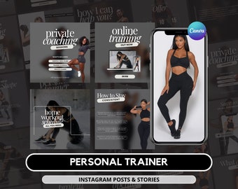 Personal Trainer Instagram Templates, Fitness Coach Social Media, Wellness (Digital)