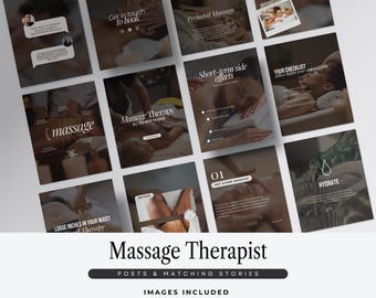 Massage Therapist Instagram Templates I Massage Therapy Social Media, Hot Stone Massage, Massage Viral Templates, Massage Instagram Adds