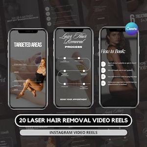 Sjablonen voor Instagram-haspel voor laserontharing I Sjablonen voor laserontharing Instagram I Lasertechnicus-sjablonen I Schoonheidsspecialiste Instagram I Videospoelen