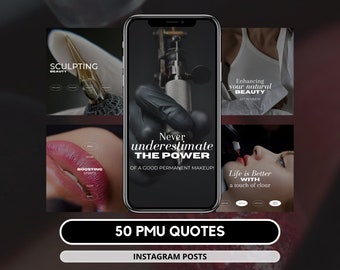 50 Permanent Makeup Instagram Quotes I PMU Artist I PMU templates I PMU quotes I Permanent Makeup Instagram I Lip Blush I Brow Tattoo