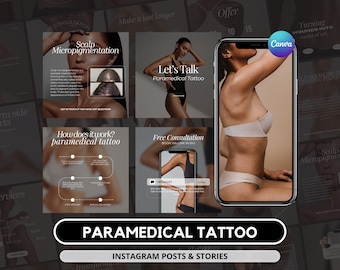 Paramedical Tattoo Instagram Template I Scar Camouflage Instagram I Medical Tattoo Post I Medical Tattoo Social Media I Tattoo Artist