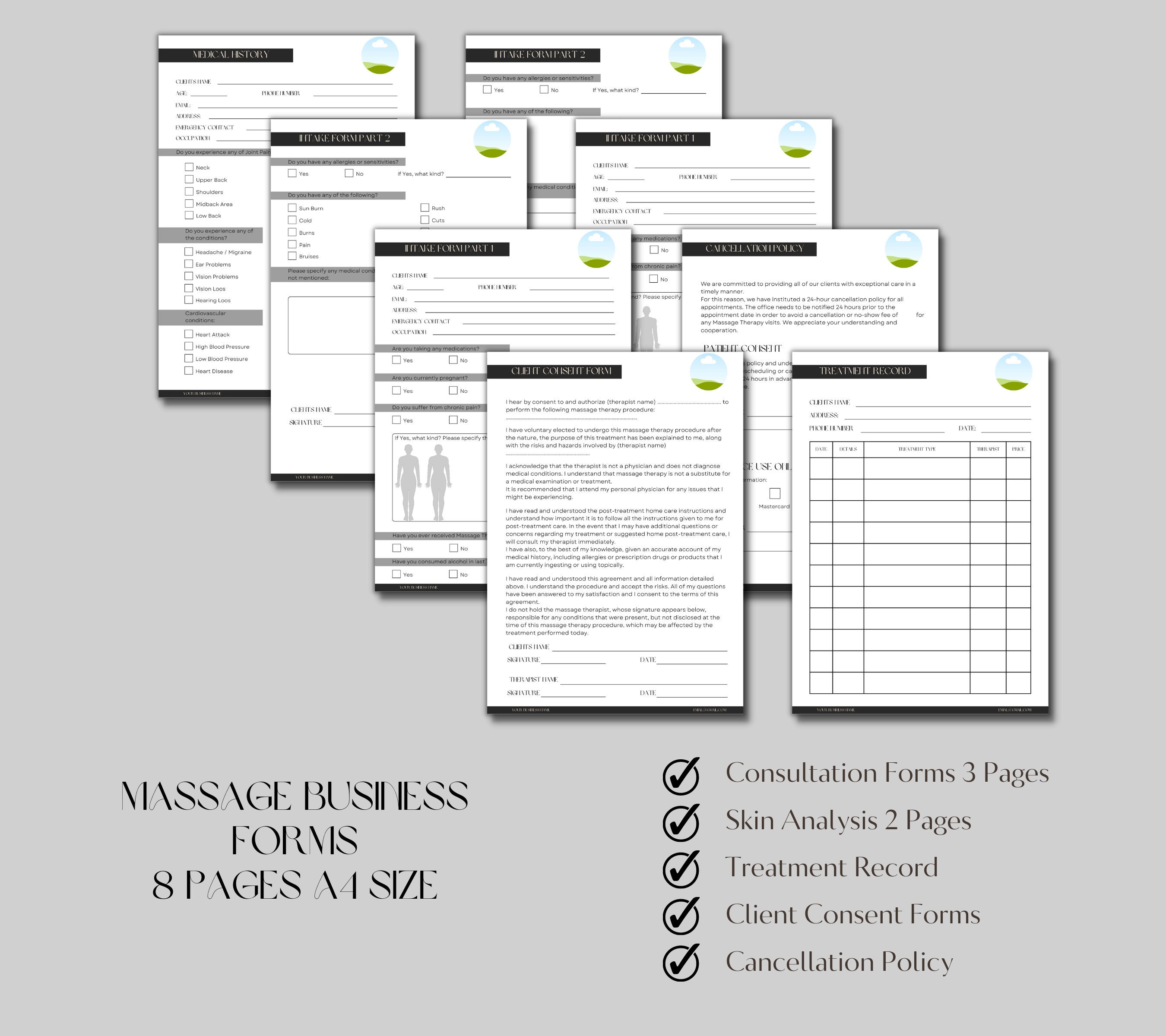 Massage Business Bundle 210 Templates I Massage Therapist Etsy