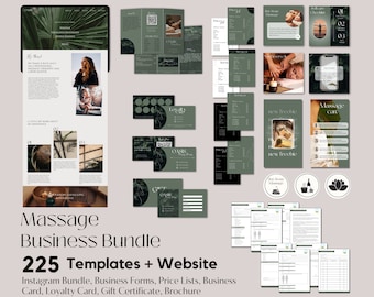 Massage Business Templates Bundle: Instagram, Forms, Website (Digital Download)