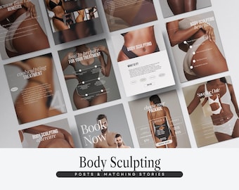 Body Sculpting Instagram Templates, Med Spa Body Contouring Posts, CoolSculpting Instagram, RF Cavitation, Injection Lipolysis