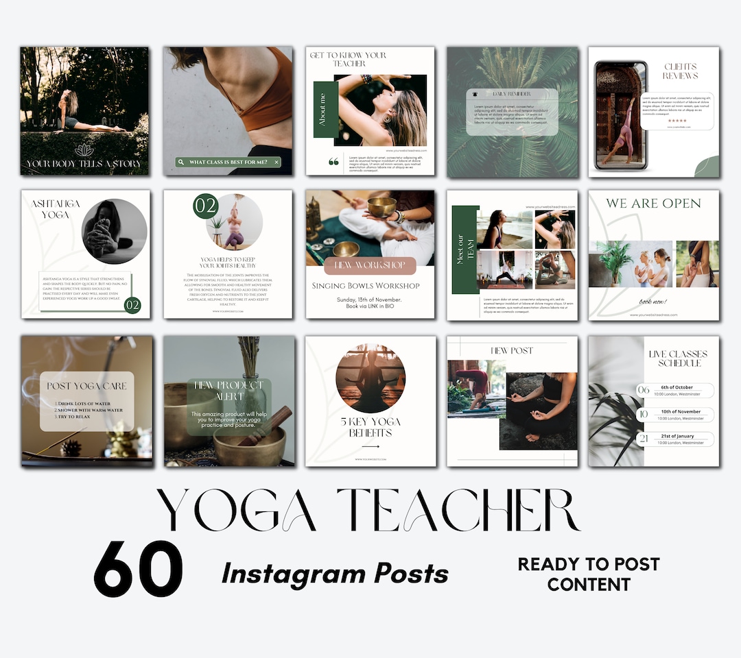 Yoga Instagram Template I Yoga Instagram Post I Yoga Teacher Templates ...