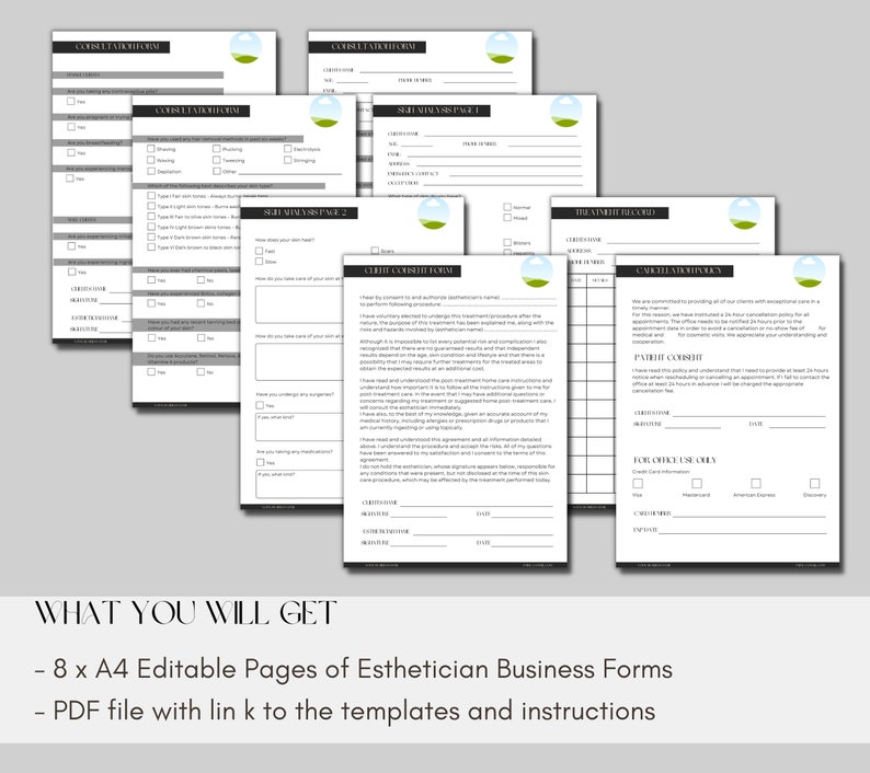 Printable Esthetician Forms Client Intake Form Skincare Etsy UK