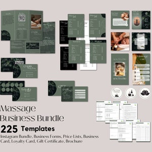 Massagebedrijfbundel 225 sjablonen I Massagetherapeut Instagram I Massage Business-sjablonen I Massagetherapeut-visitekaartje MV2