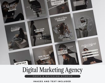 Digital Marketing Agency Instagram Templates, Social Media Marketing Posts, Digital Marketing Viral Social Media Templates