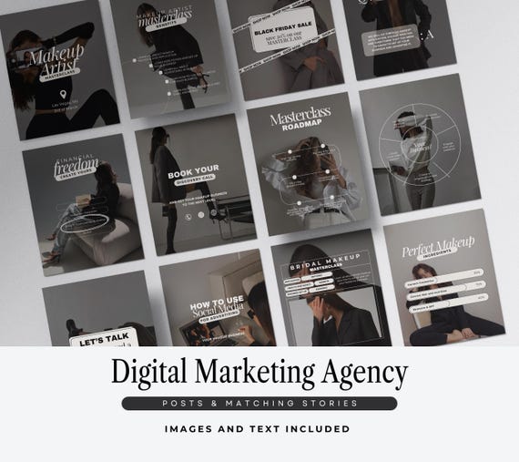 Digital Marketing Agency Instagram Templates, Social Media Marketing Posts, Digital Marketing Viral Social Media Templates