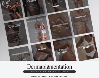 Szablony na Instagramie do dermapigmentacji, tatuaż medyczny w mediach społecznościowych, mikropigmentacja na Instagramie, makijażysta permanentny w mediach społecznościowych