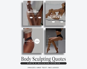 Body Sculpting Instagram Quotes, Body Contouring Templates, RF Cavitation Quotes, Med Spa Quote Instagram Templates