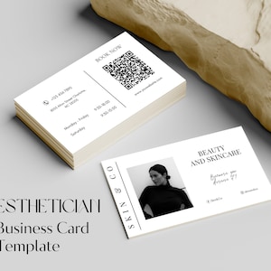 Carte de visite imprimable pour esthéticienne | Modèle pour Esthéticienne pour votre marque | Esthéticienne, marketing d'entreprise EV5