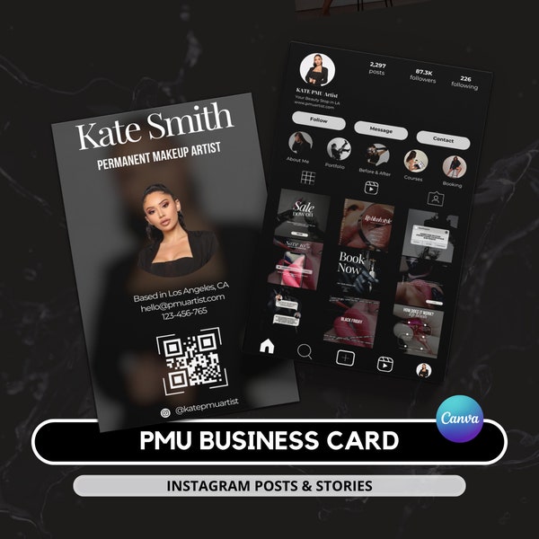 PMU Artists Business Card Template I Permanent Makeup I Instagram Business Card I Calling Card I Lip Blush I Ombre Brows I PMU Template
