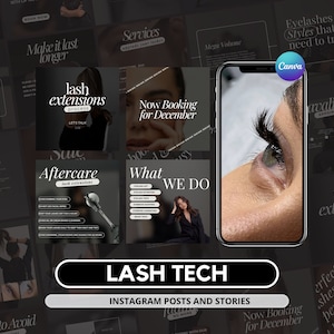 Lash Tech Instagram Templates I Lash Artist Instagram Post I Lash Lift Post I Lash Extension Post I Lash Tech Instagram Post I Lash Business