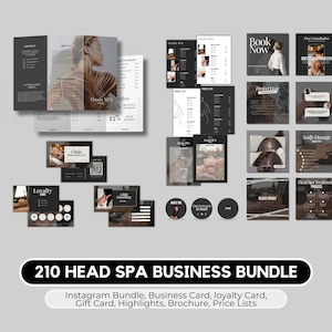 Head Spa Business Bundle I Head Massage SPA-sjablonen I Massagetherapeut Instagram I Head Massage Post I Massagebrochure I Visitekaartje