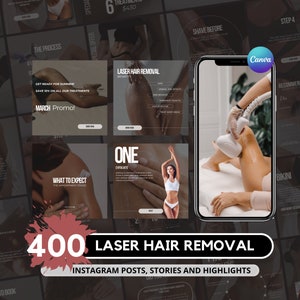 Laser Hair Removal Instagram Templates I Laser Hair Removal Post I Esthetician Template I Med spa Templates I IPL Hair Removal Post