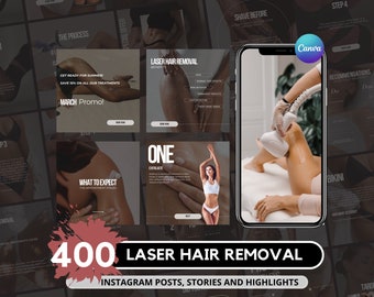 Laser Hair Removal Instagram Templates I Laser Hair Removal Post I Esthetician Template I Med spa Templates I IPL Hair Removal Post