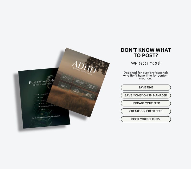 Psychologist Instagram Templates, Mental Health Posts and Stories, Therapist Templates (Digital Download) image 3