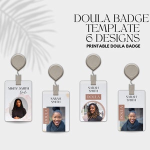 Doula Name Badge Template I Doula Name Tag Template I Vertical Doula Badge I Midwife Name Tag I Doula Template I Doula ID