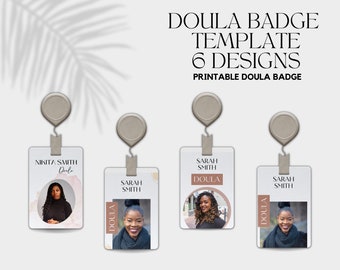 Doula Name Badge Template I Doula Name Tag Template I Vertical Doula Badge I Midwife Name Tag I Doula Template I Doula ID