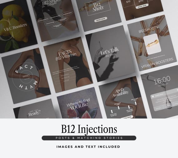 B12 Shots Instagram Templates: Nurse Injector Posts, Medspa Social Media, IV Therapy, Vitamin Boosters Instagram - Etsy B12 Shots Instagram Templates: Nurse Injector Posts, Medspa Social Media, IV Therapy, Vitamin Boosters Instagram - Etsy
