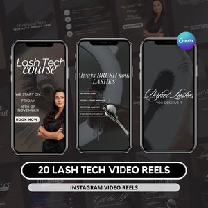 Lash Tech Instagram Video Reel Templates I Lash Artist Templates I Lash Tech Instagram Template I Lash Stylist Reel I Lash Tech Social Media