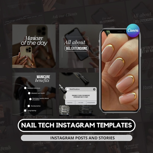 Nail Technician Instagram Templates I Nail Tech Social Media I Nail Artist Post I Manicurist Instagram I Gel Nails Templates I Manicure