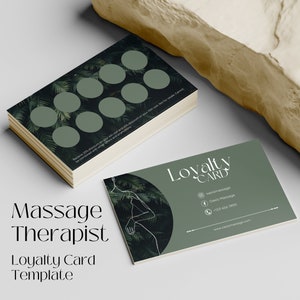 Massage Therapeut Treuekarte I Druckbare Treuekarte | Massage Template Business Branding | Massage Business Marketing MV2