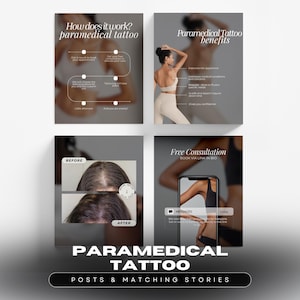 Modèles Instagram de tatouage paramédical : camouflage de cicatrice, message de tatouage médical (toile)