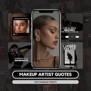 Makeup Artist Instagram Templates I Makeup Quotes Instagram Posts I MUA Templates I Makeup Artist Templates I Social Media MUA Quotes Post
