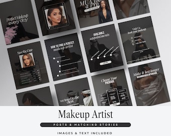 Makeup Artist Instagram Templates, MUA Social Media Posts, Makeup Artist Templates, Wedding Makeup, Photoshoot Makeup Artist, Viral MUA