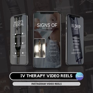 IV Therapy Instagram Video Reels I IV Hydration Instagram I Nurse Injector Templates I IV Cocktail Post I Medspa iv Drip Instagram Templates
