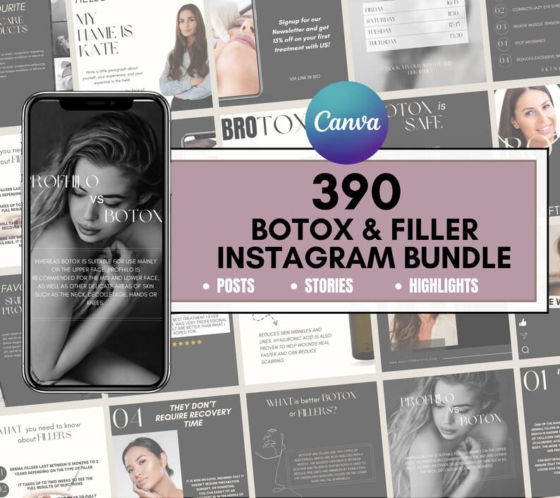 Botox and Filler Instagram Template I Nurse Injector Bundle I Etsy