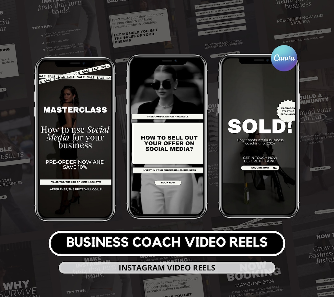 Business Coach Instagram Video Reel Templates I Social Media Manager ...