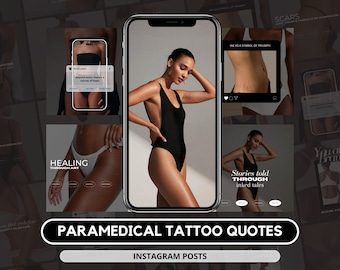 Szablony cytatów na Instagramie z tatuażami paramedycznymi, kamuflaż blizn, tatuaż medyczny (pobieranie cyfrowe)