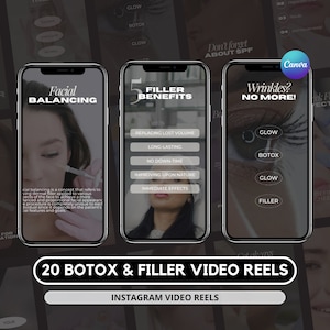 20 Botox and Filler Instagram Video Reels I Med Spa Video Reels I Nurse Injector Video Reels I Botox Instagram Post I Botox Template