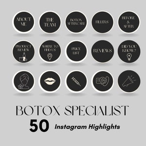 Botox Instagram Highlights I Botox Template I Skincare Instagram I Esthetician Instagram I Nurse Injektor Instagram Highlights