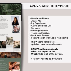 Massage Business Templates Bundle: Instagram, Forms, Website (Digital Download) image 5