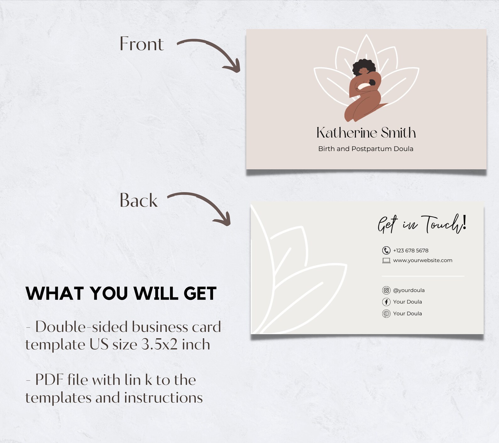 Printable Doula Business Card Customizable Template I Doula - Etsy UK