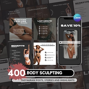 Body Sculpting Instagram Templates I Body Contouring Instagram I Coolsculpting Post I Body Sculpting Social Media I Luxury Social Media