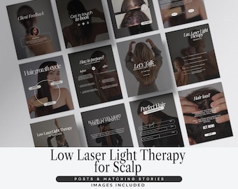 Geringe Laserlichttherapie Instagram-Vorlagen, Haarausfall-Posts, Haarausfallbehandlung, Trychologe, Dermatologen für Haarausfall, Alopezie