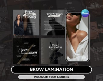 Brow Lamination Instagram Templates, Brow Tech Posts and Stories (Digital Download)