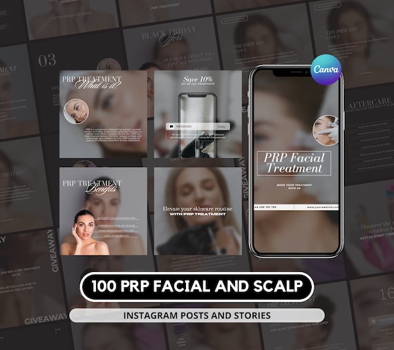 PRP Facial Instagram Templates | Medspa & Esthetician Posts