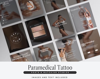 Szablony na Instagram z tatuażami paramedycznymi: post z kamuflażem blizn, media społecznościowe z tatuażami medycznymi, dermopigmentacja, tatuaż z blizną