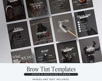 Brow Tech Instagram Templates, Brow Tint Social Media, Brow Artist Posts, Viral Brow Tech Templates