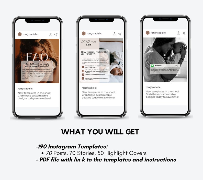 Postpartum Doula Instagram Templates, Birth Worker: Posts, Stories, Highlights (Digital Download) image 7