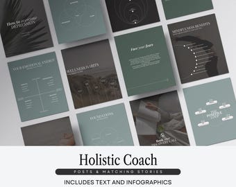 Holistic Coach Instagram Templates, Wellness Posts (Digital Download)