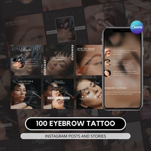 100 ögonbrynstatueringar Instagram-paket I PMU Instagram I Bryn PMU I Permanent makeup Instagram I Instagram-inlägg I PMU Sociala medier