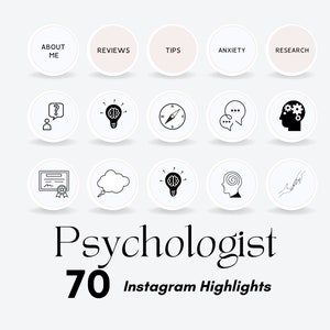 Psychologist Instagram Highlight Covers I Psychologist Social Media I Psychologist Instagram I Therapist Instagram Template I Psychology PV1