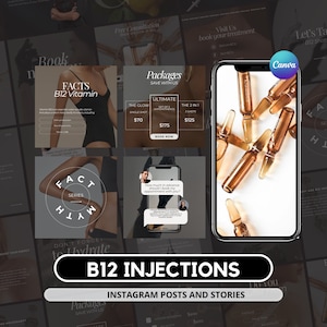 B12 Shots Instagram Templates I Vitamin Booster Post I Nurse Injector Instagram I B12 Shots Template I Vitamin Booster Template I Medspa